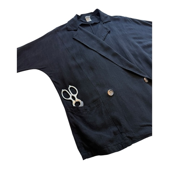 Lolë The Pearse Black Linen Blend Blazer Jacket - Size Medium - Picture 4 of 12